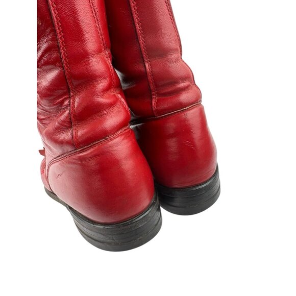 Justin Kiltie Tassle Boots Womens 6.5 Red Leather Western Cowgirl Heritage Lacer - Picture 9 of 16